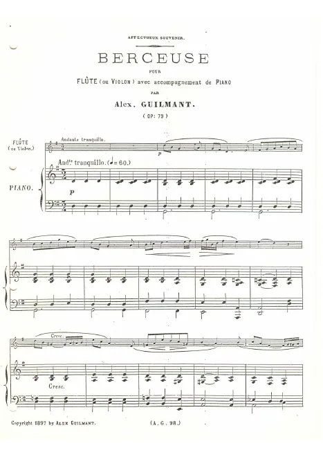 First page of Berceuse