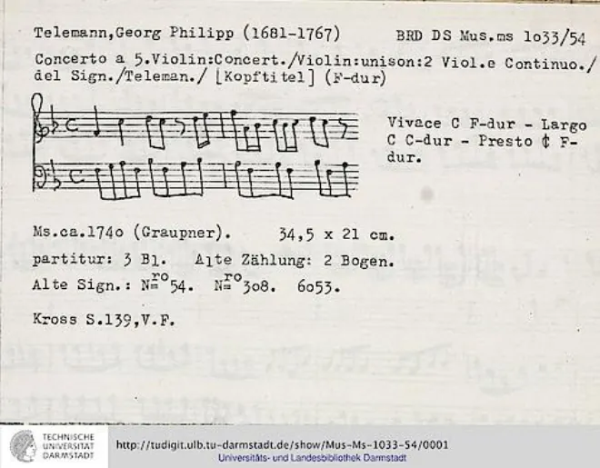 First page of Concerto for Violin F major
