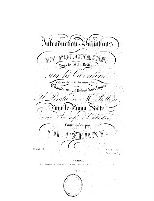First page of Introduction, variations et polonaise dans le style brillant sur la cavatine, 'Tu vedrai la sventurata'
