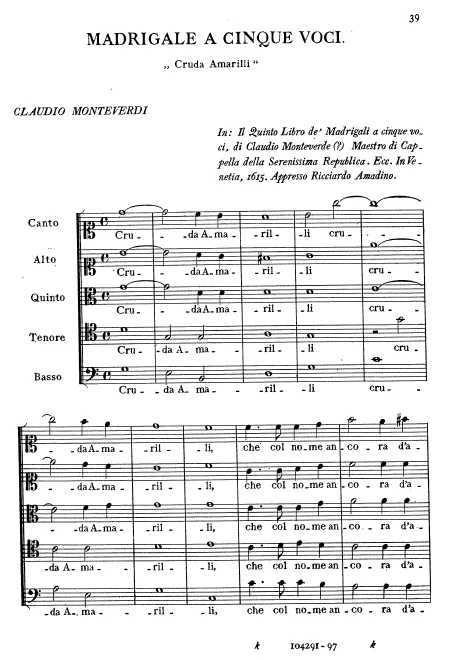 First page of Cruda Amarilli
