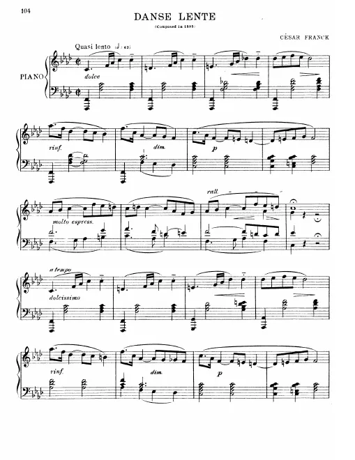 First page of Danse lente