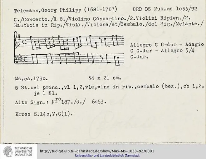 First page of Violin Concerto