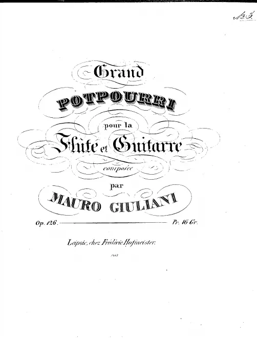 First page of Grand Potpourri for Flute (or Violin) and Guitar