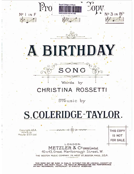 First page of A Birthday