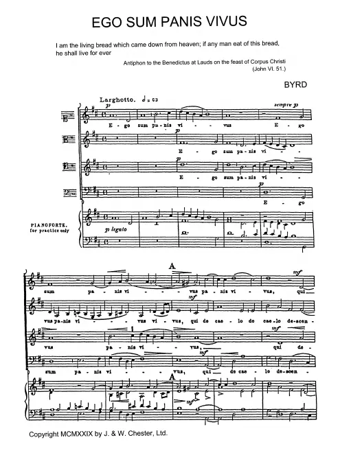 First page of Ego sum panis vivus