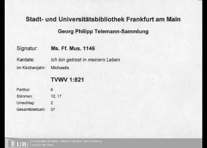 First page of Ich bin getrost im Leben