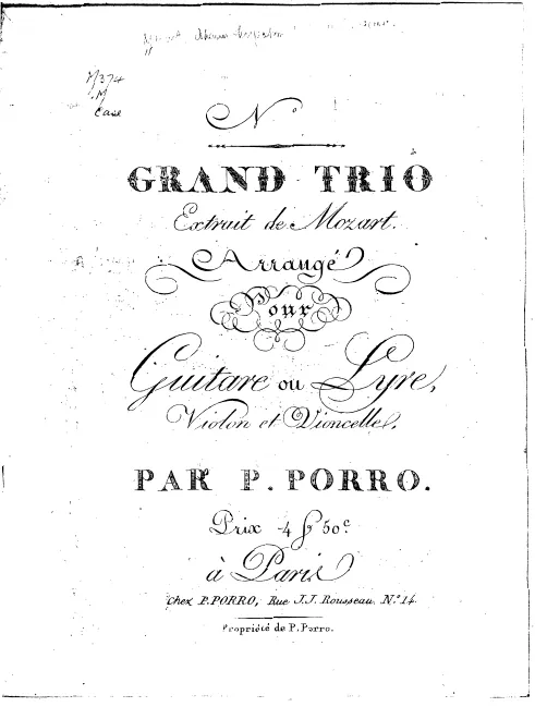 First page of Grand Trio extrait de Mozart