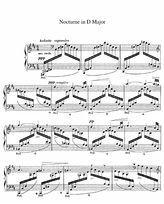 First page of Nocturne in D major