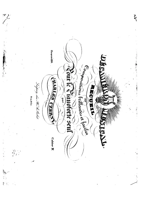 First page of Décaméron Musical for Piano Solo