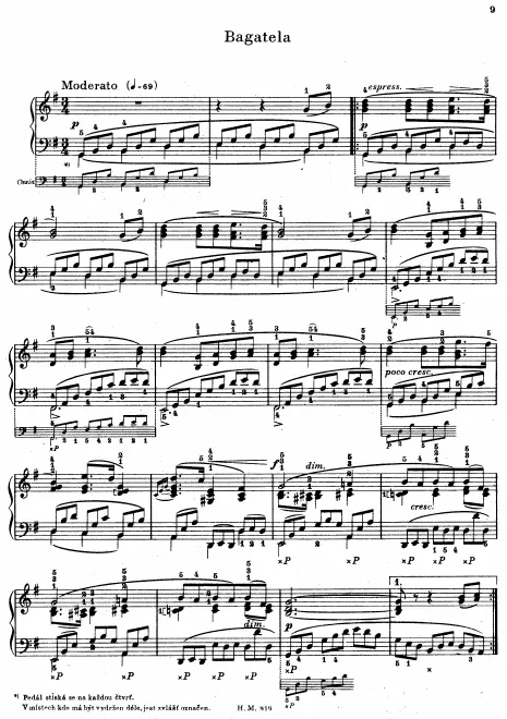 First page of Bagatela in G major