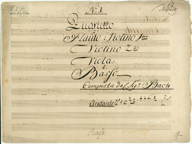 First page of Flute Quartet in D major