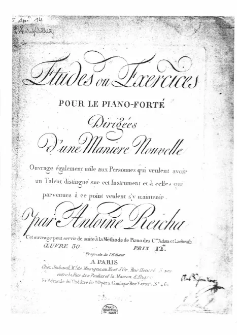 First page of Etudes ou Exercices pour le Piano-Forté dirigées d'une manière nouvelle