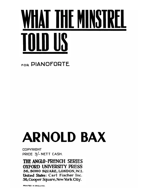 First page of What the Minstrel Told Us
