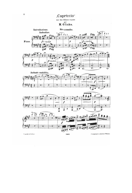 First page of Capriccio on Russian Themes