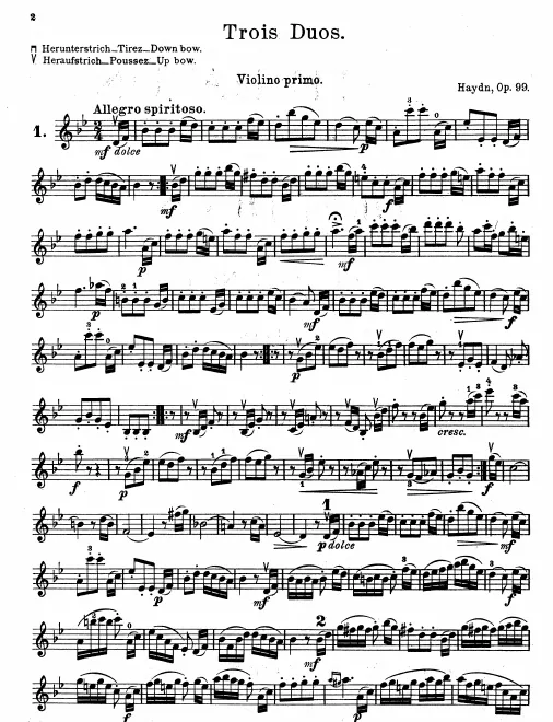 First page of 3 Duets, Op.99