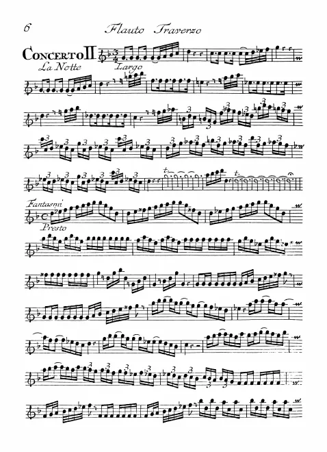 First page of Flute Concerto in G minor