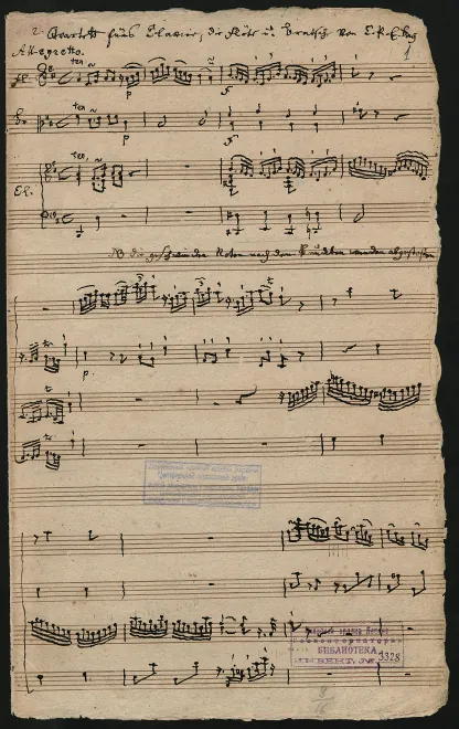 First page of Quartet in D major