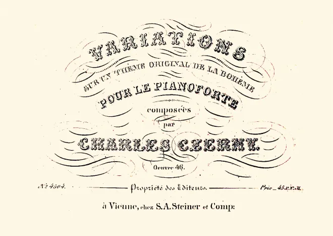 First page of Variations sur un thême original de La Bohème