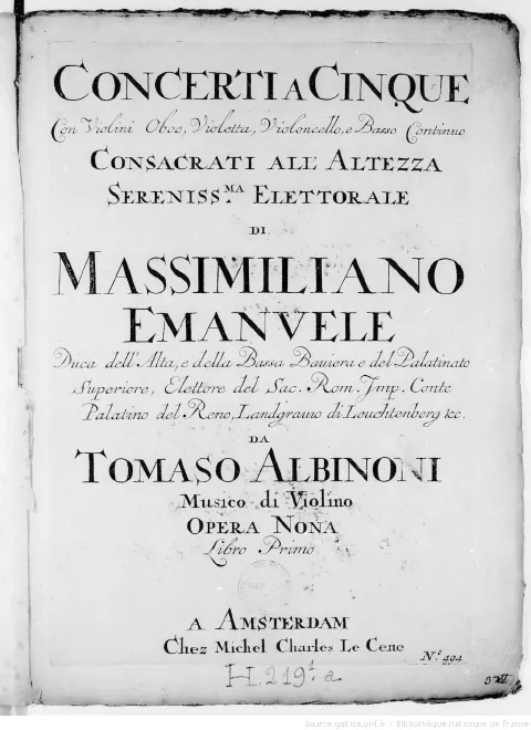 First page of Violin Concerto in B-flat major