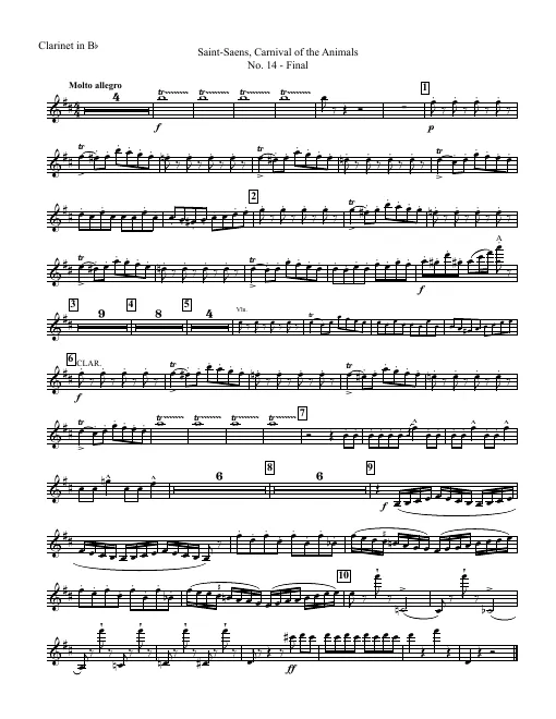 Clarinet (B♭, transposed)