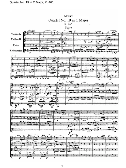 First page of String Quartet No.19