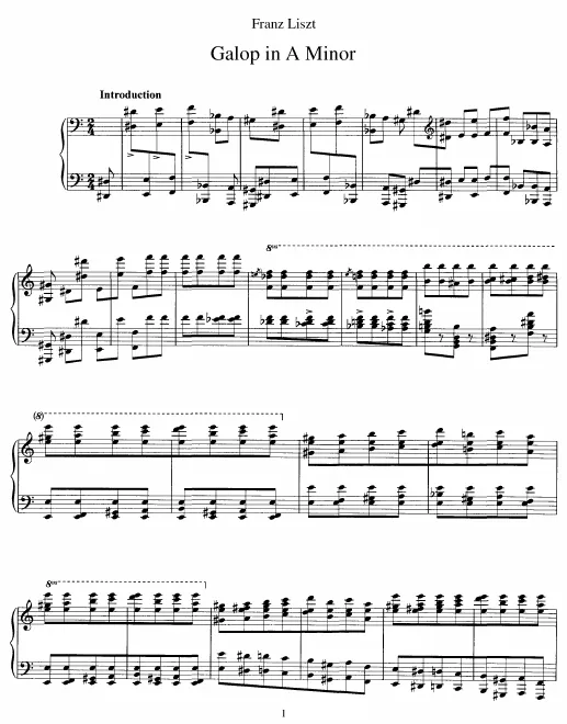 First page of Galop in A minor