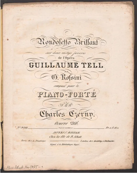 First page of Rondoletto brillant sur deux motifs favoris de l'opéra Guillaume Tell de G. Rossini