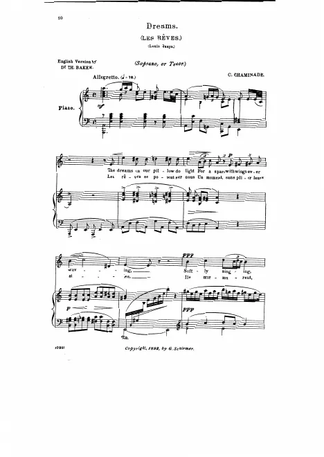 First page of Les rêves
