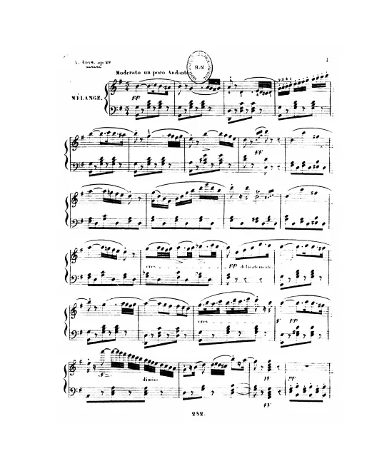 First page of Mélange sur 'Le comte Ory'