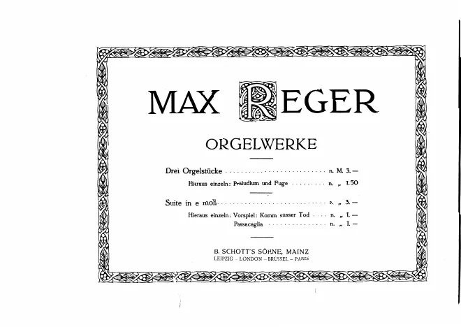 First page of Erste Suite für Orgel in E-moll