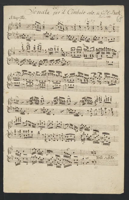 First page of Keyboard Sonata in E-flat major