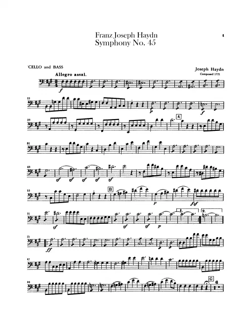 First page of Symphony No.45 in F-sharp minor