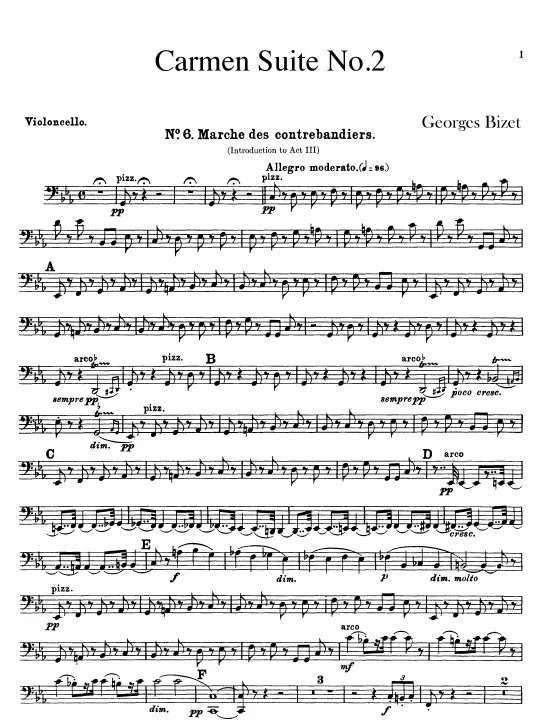 First page of Carmen Suite No.2