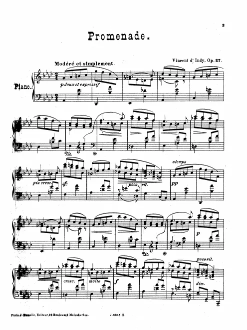 First page of Promenade, Op.27