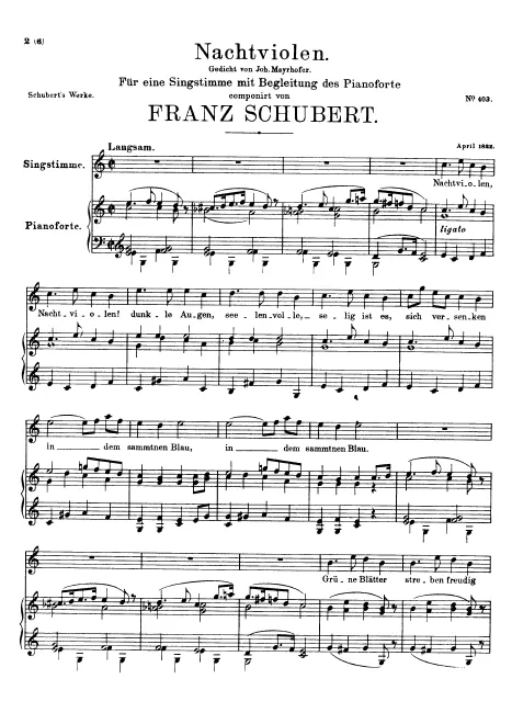 First page of Nachtviolen