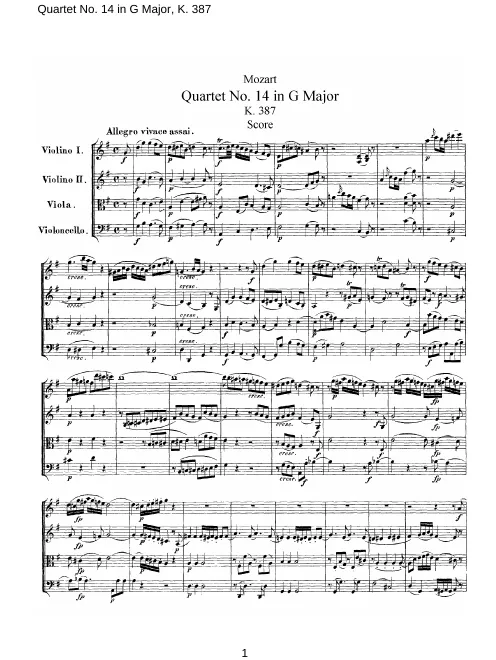 First page of String Quartet No.14