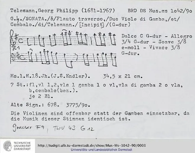 First page of Sonata à 4