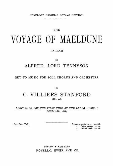 First page of The Voyage of Maeldune