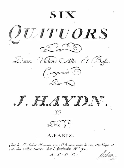 First page of String Quartets