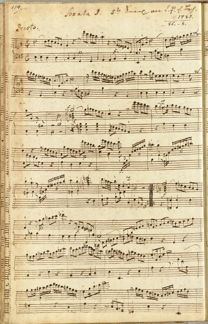 First page of Keyboard Sonata in E minor