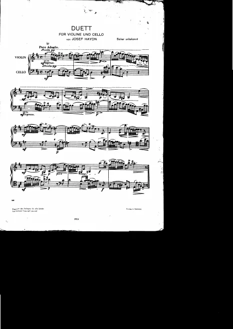 First page of String Duo in D major