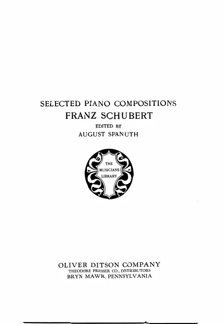 First page of Selected Piano Compositions