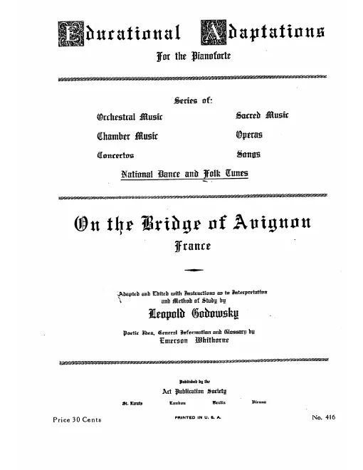 First page of On the Bridge of Avignon