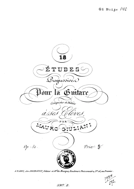 First page of 18 études progressives