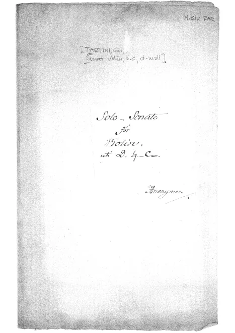 First page of Violin Sonata in D minor