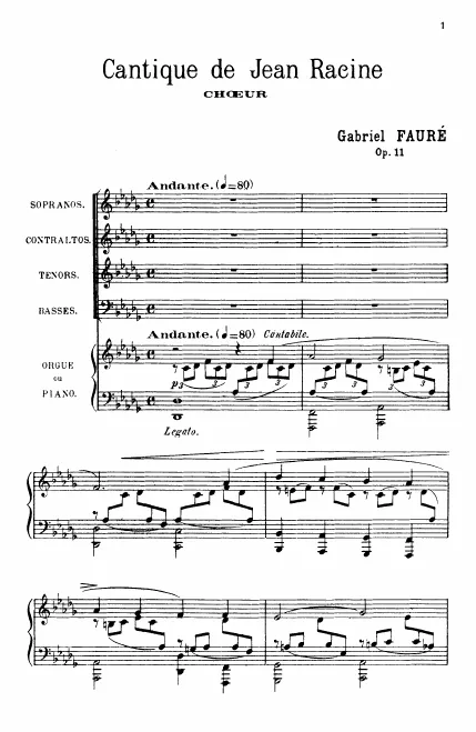 First page of Cantique de Jean Racine