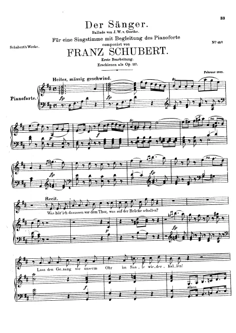 First page of Der Sänger