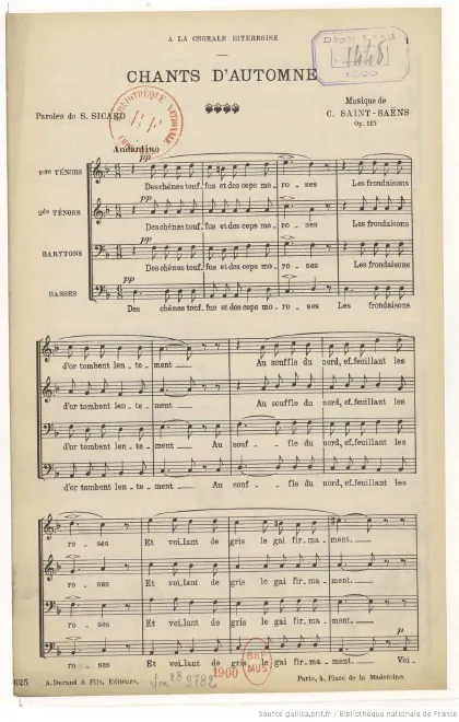First page of Chants d'automne