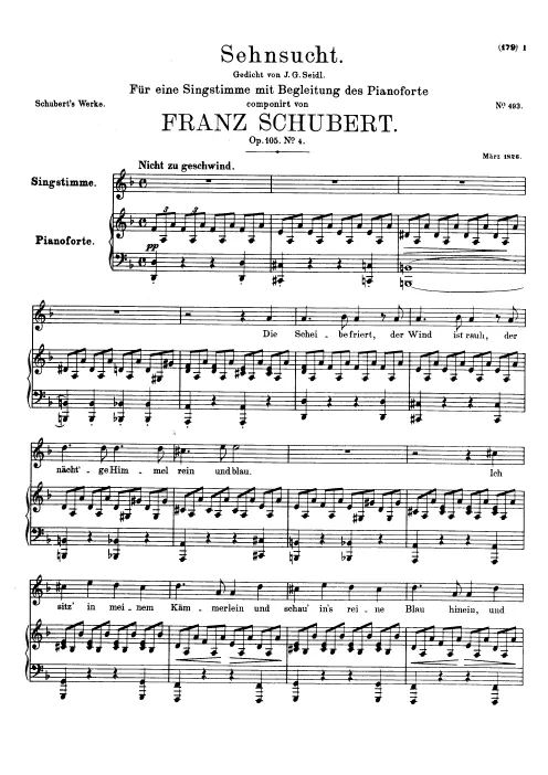 First page of Sehnsucht