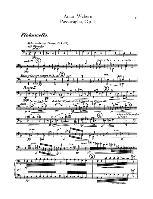 First page of Passacaglia für Orchester